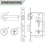 Lift To Lock Kit Disabled Bathroom Toilet Door Lever Handle & Lock - 19mm - Satin Stainless Steel - BS8300 Equality Act - tradefit - 5