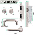 Lift To Lock Kit Disabled Bathroom Toilet Door Lever Handle & Lock - 19mm - Satin Stainless Steel - BS8300 Equality Act - tradefit