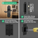 Ashtead Antique Black Iron Door Handle Pack - 80mm Sashlock - 76mm Hinges - tradefit - 5