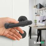 Santana Matt Black Lever on Rose Door Handle Kit - Medium Duty FD30/60 - 80mm Euro Sashlock and Thumbturn Cylinder - Keyed Alike - tradefit - 7