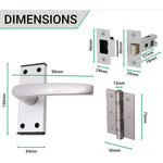 Aluminium Council Lever Latch Pack - 104x40mm - 66mm Lock x 76mm Hinges - Satin Aluminium - tradefit - 4