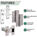 Aluminium Council Lever Latch Pack - 104x40mm - 66mm Lock x 76mm Hinges - Satin Aluminium - tradefit - 3