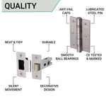 Aluminium Council Lever Latch Pack - 104x40mm - 66mm Lock x 76mm Hinges - Satin Aluminium - tradefit - 5