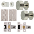 Tangier Satin Nickel Mortice Door Knob Kit - 76mm Bathroom Deadbolt