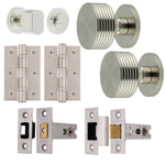Tangier Satin Nickel Mortice Door Knob Kit - 76mm Bathroom Deadbolt - tradefit - 1