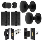 Martil Matt Black Mortice Door Knob Kit - 76mm Bathroom Deadbolt - tradefit - 1