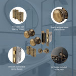 Victorian Ringed Antique Brass Mortice Door Knob Kit - 80mm Bathroom Lock - tradefit - 4