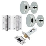Martil Polished Chrome Mortice Door Knob Kit - 76mm Latch - tradefit - 1