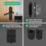 Bosa Matt Black Lever on Backplate Door Handle Pack - 64mm Bathroom Lock - tradefit - 5