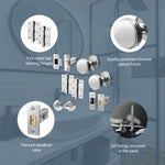 Victorian Ringed Polished Chrome Mortice Door Knob Kit - 76mm Bathroom Deadbolt - tradefit - 4