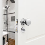 Victorian Ringed Polished Chrome Mortice Door Knob Kit - 76mm Bathroom Deadbolt - tradefit - 5
