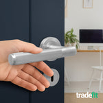 Aurora Satin Nickel Lever on Rose Door Handle Kit - Medium Duty FD30/60 - 80mm Sashlock - tradefit - 6