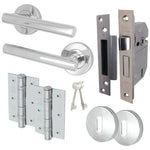 Olbia Polished Chrome Lever on Rose Door Handle Pack - BS3621 5 Lever Sashlock - tradefit - 1