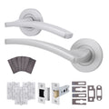 Euroda-Plus Satin Chrome Lever on Rose Fire Door Handle Pack - Latch - FD30/60
