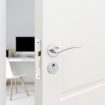 Euroda - Plus Polished Chrome Lever on Rose Fire Door Handle Pack - Euro Lock & Thumbturn Cylinder - FD30/60 - tradefit - 6