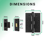 Euroda Black Lever on Rose Fire Door Handle Pack - Latch - FD30/60 - tradefit - 5