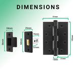 Mode - Grip Black Lever on Rose Fire Door Handle Pack - Latch - FD30/60 - tradefit - 5