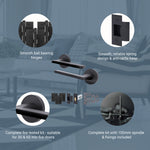 Euroda Black Lever on Rose Fire Door Handle Pack - Latch - FD30/60 - tradefit - 3