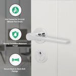 Tapera Polished Chrome Lever on Rose Door Handle Kit - Medium Duty FD30/60 - 80mm Euro Sashlock and Thumbturn Cylinder - Master Keyed - tradefit - 2