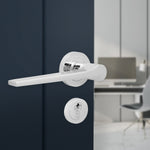 Tapera Polished Chrome Lever on Rose Door Handle Kit - Medium Duty FD30/60 - 80mm Euro Sashlock and Thumbturn Cylinder - Master Keyed - tradefit - 6