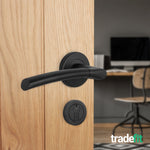 Bosa Matt Black Lever on Rose Door Handle Kit - 80mm Euro Sashlock and Thumbturn Cylinder - Keyed to Differ - tradefit - 6