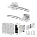 Bosa Duo Style Polished Chrome / Satin Nickel Lever on Rose Door Handle Kit - 80mm Euro Sashlock and Thumbturn Cylinder - Keyed to Differ