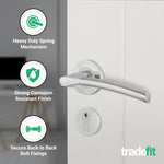 Bosa Duo Style Polished Chrome / Satin Nickel Lever on Rose Door Handle Kit - 80mm Euro Sashlock and Thumbturn Cylinder - Master Keyed - tradefit - 4