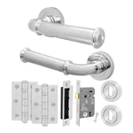 Claro Polished Chrome Lever on Rose Door Handle Kit - Sashlock - tradefit - 1