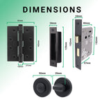 Euroda - Plus Black Lever on Rose Fire Door Handle Pack - Bathroom - FD30/60 - tradefit - 5