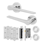 Tapera Polished Chrome Lever on Rose Door Handle Kit - Sashlock - tradefit - 1