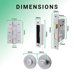 Euroda Satin Chrome Lever on Rose Door Handle Pack - Bathroom - tradefit - 5