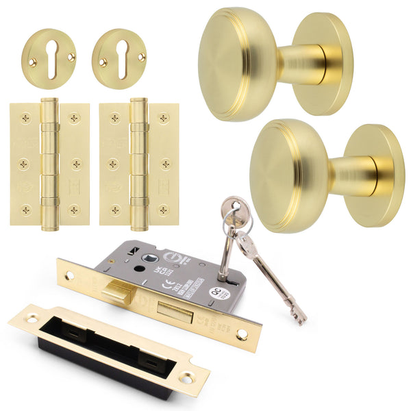 Martil Satin Brass Mortice Door Knob Kit - 80mm Sashlock - tradefit - Featured Image