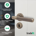 Aurora Antique Brass Lever on Rose Door Handle Kit - Medium Duty FD30/60 - 80mm Sashlock - tradefit - 2