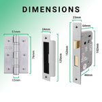 Euroda - Plus Satin Chrome Door Handle Pack - Bathroom - tradefit - 5