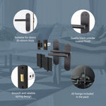 Olbia Matt Black Lever Door Handle Pack – 76mm Latch - tradefit - 4