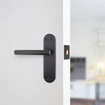 Olbia Matt Black Lever Door Handle Pack – 76mm Latch - tradefit - 5