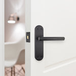 Olbia Matt Black Lever Door Handle Pack – 76mm Latch - tradefit - 6