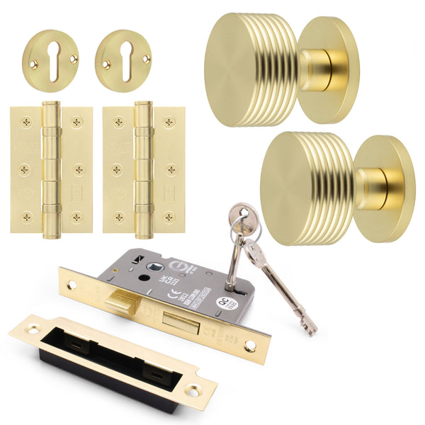 Tangier Satin Brass Mortice Door Knob Kit - 80mm Sashlock - tradefit - Featured Image