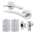 Euroda-Plus Polished Chrome Lever on Rose Door Handle Pack - Latch