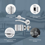 Euroda - Plus Polished Chrome Lever on Rose Door Handle Pack - Latch - tradefit - 3