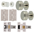 Temara Satin Nickel Mortice Door Knob Kit - 76mm Bathroom Deadbolt