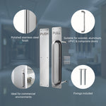 Architectural Pull Handle On Plate & Push Plate Kit - 475 x 75mm - Polished Stainless Steel - tradefit - 3