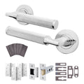 Mode-Grip Polished Chrome Lever on Rose Fire Door Handle Pack - Latch - FD30/60