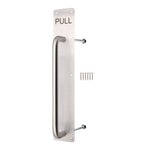 Architectural Pull Handle On Plate - Engraved Pull - 475 x 75mm - Satin Stainless Steel - tradefit - 1