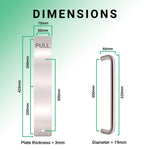 Architectural Pull Handle On Plate - Engraved Pull - 475 x 75mm - Satin Stainless Steel - tradefit - 4