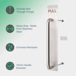 Architectural Pull Handle On Plate - Engraved Pull - 475 x 75mm - Satin Stainless Steel - tradefit - 2