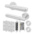 Flores Polished Chrome Lever on Rose Door Handle Kit - Sashlock