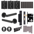 Moreno Matt Black Lever on Rose Door Handle Kit - Medium Duty FD30/60 - 80mm Euro Sashlock and Thumbturn Cylinder - Master Keyed