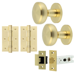 Martil Satin Brass Mortice Door Knob Kit - 76mm Latch - tradefit