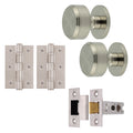 Temara Satin Nickel Mortice Door Knob Kit - 76mm Latch